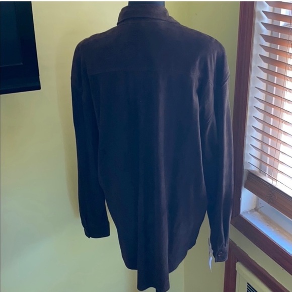 🐻Brown SUEDE Button Down Shirt - Picture 3 of 9